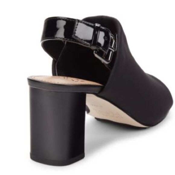 NIB Donald Pliner Women’s Black Suede Open Toe Sandal with 3” Block Heel- Size 6 - Picture 3 of 12